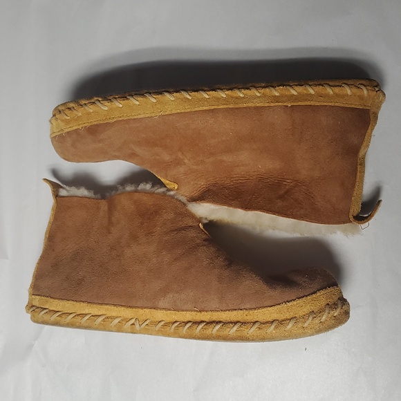 L.L Bean Wicked Good Slippers Size 11 Mens Shearling Lined Brown - Picture 4 of 16